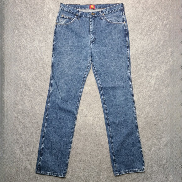 Wrangler Cowboy Cut Jeans 36MWZ Mens 35x36 (35x34) Blue Slim Fit Denim Workwear - Picture 1 of 8